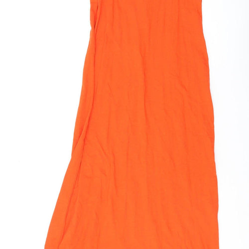 ASOS Women's Orange Long Slip Dress UK 8