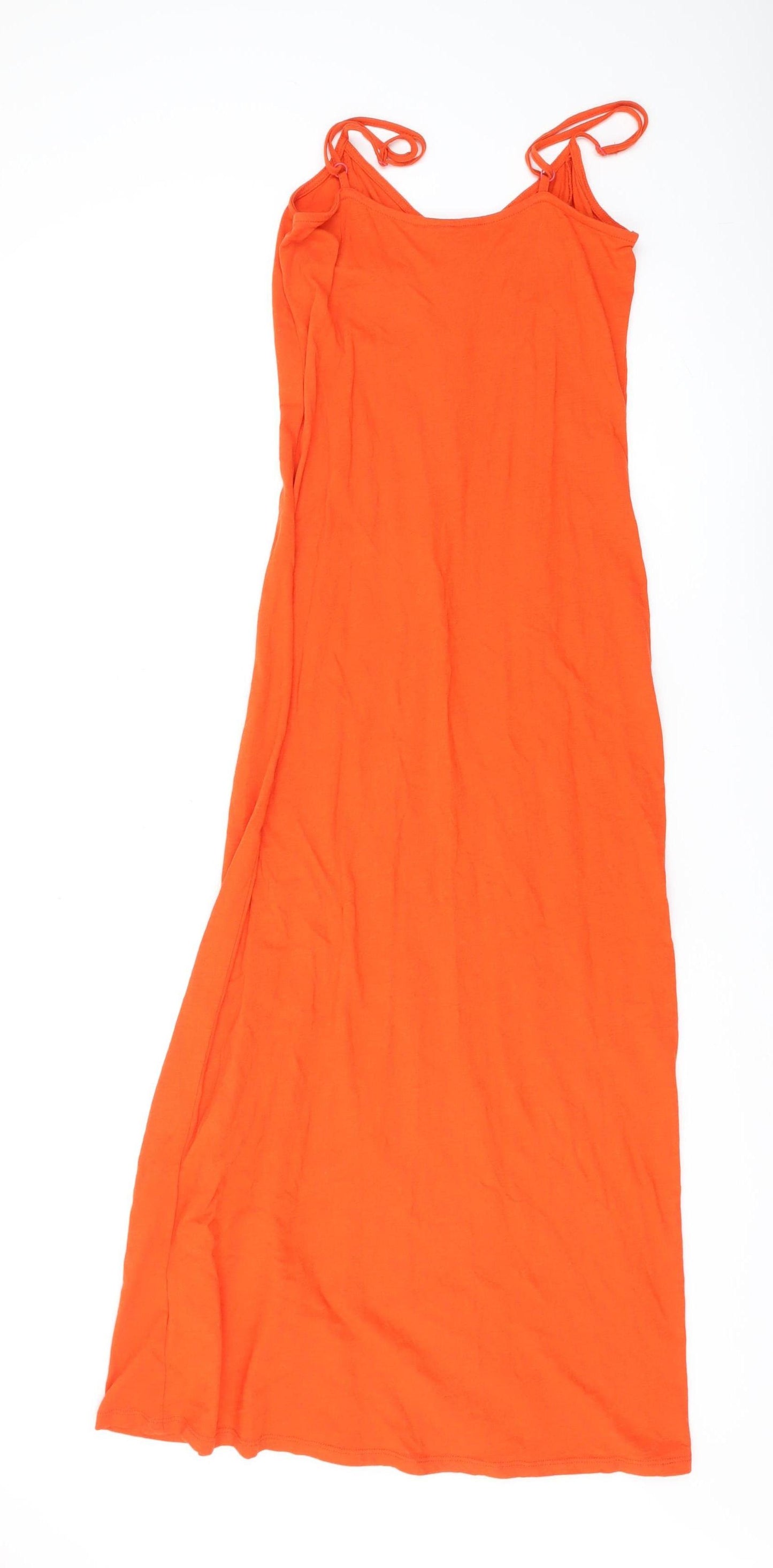 ASOS Women's Orange Long Slip Dress UK 8
