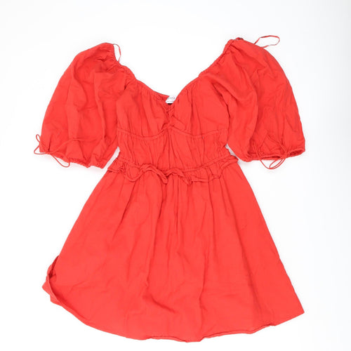 Bershka Women's Red A-Line Short Dress XS