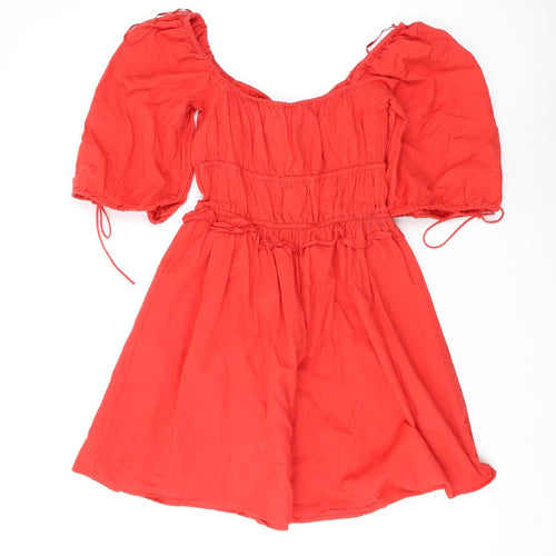 Bershka Women's Red A-Line Short Dress XS