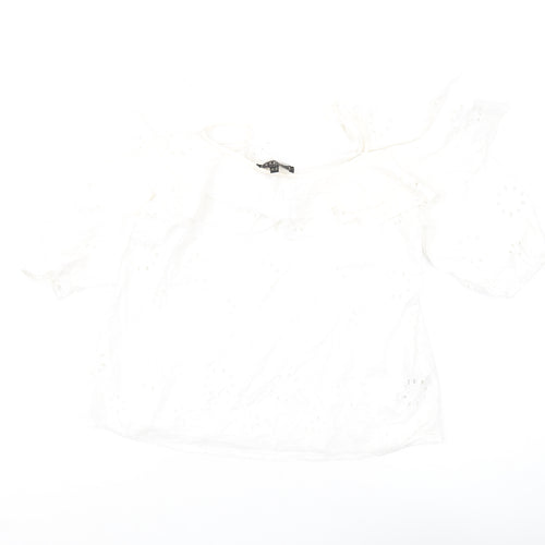 Lipsy Women's White Off the Shoulder Blouse Size 14