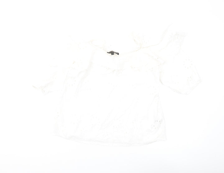 Lipsy Women's White Off the Shoulder Blouse Size 14