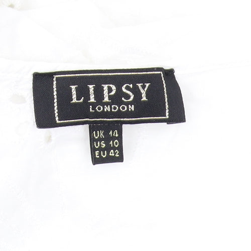 Lipsy Women's White Off the Shoulder Blouse Size 14