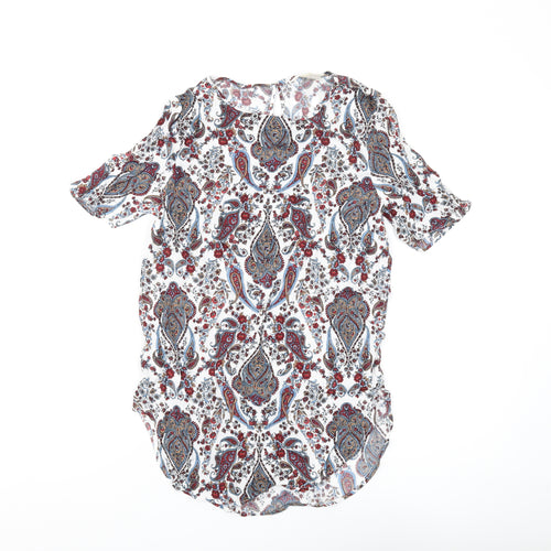 H&M Women's Multicoloured Paisley Tunic Blouse Size 6