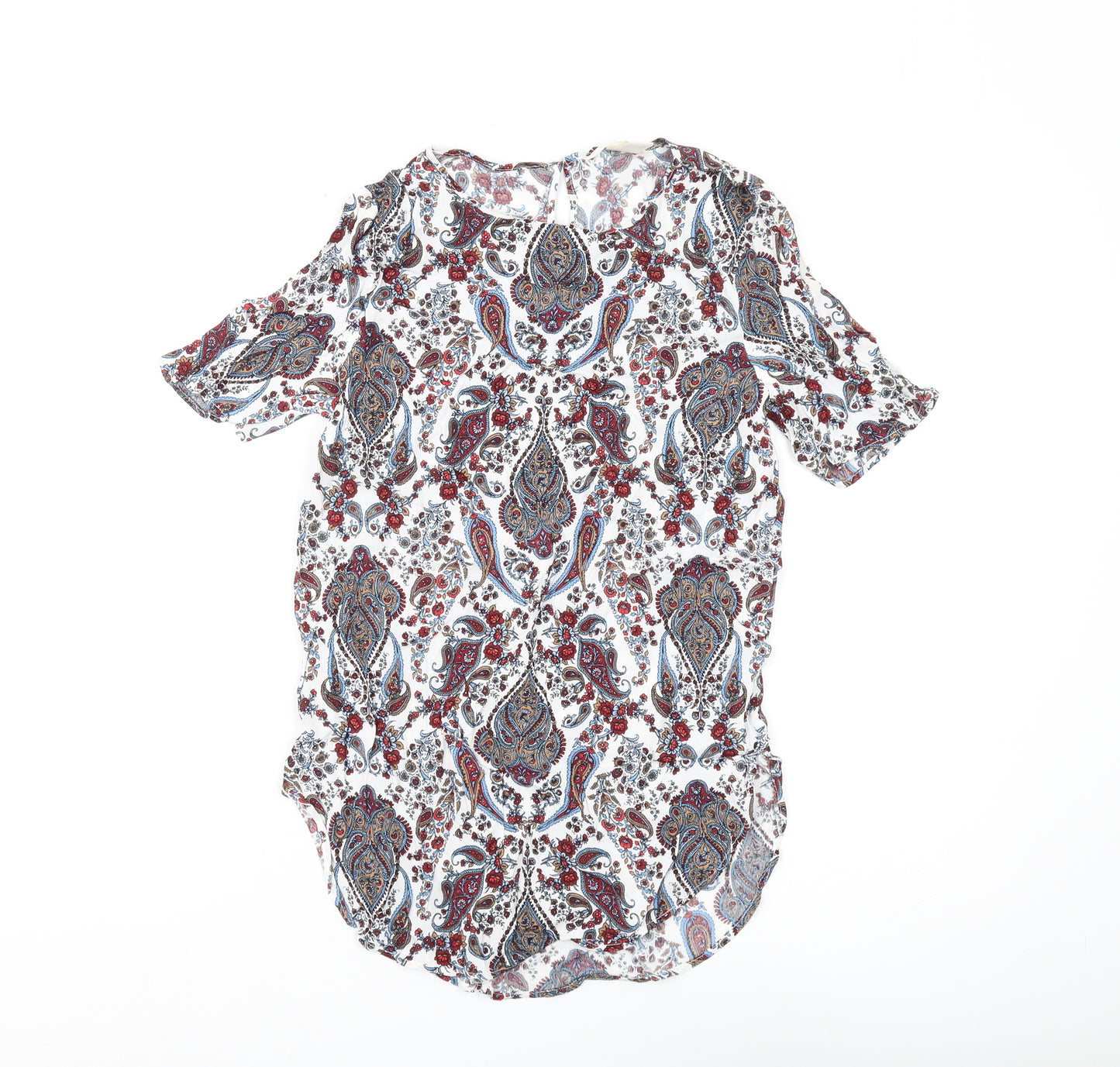 H&M Women's Multicoloured Paisley Tunic Blouse Size 6