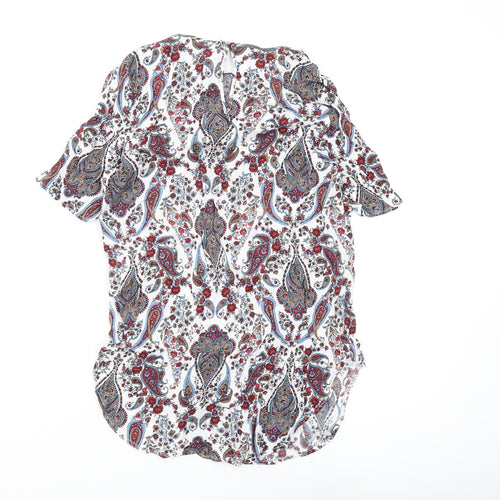 H&M Women's Multicoloured Paisley Tunic Blouse Size 6