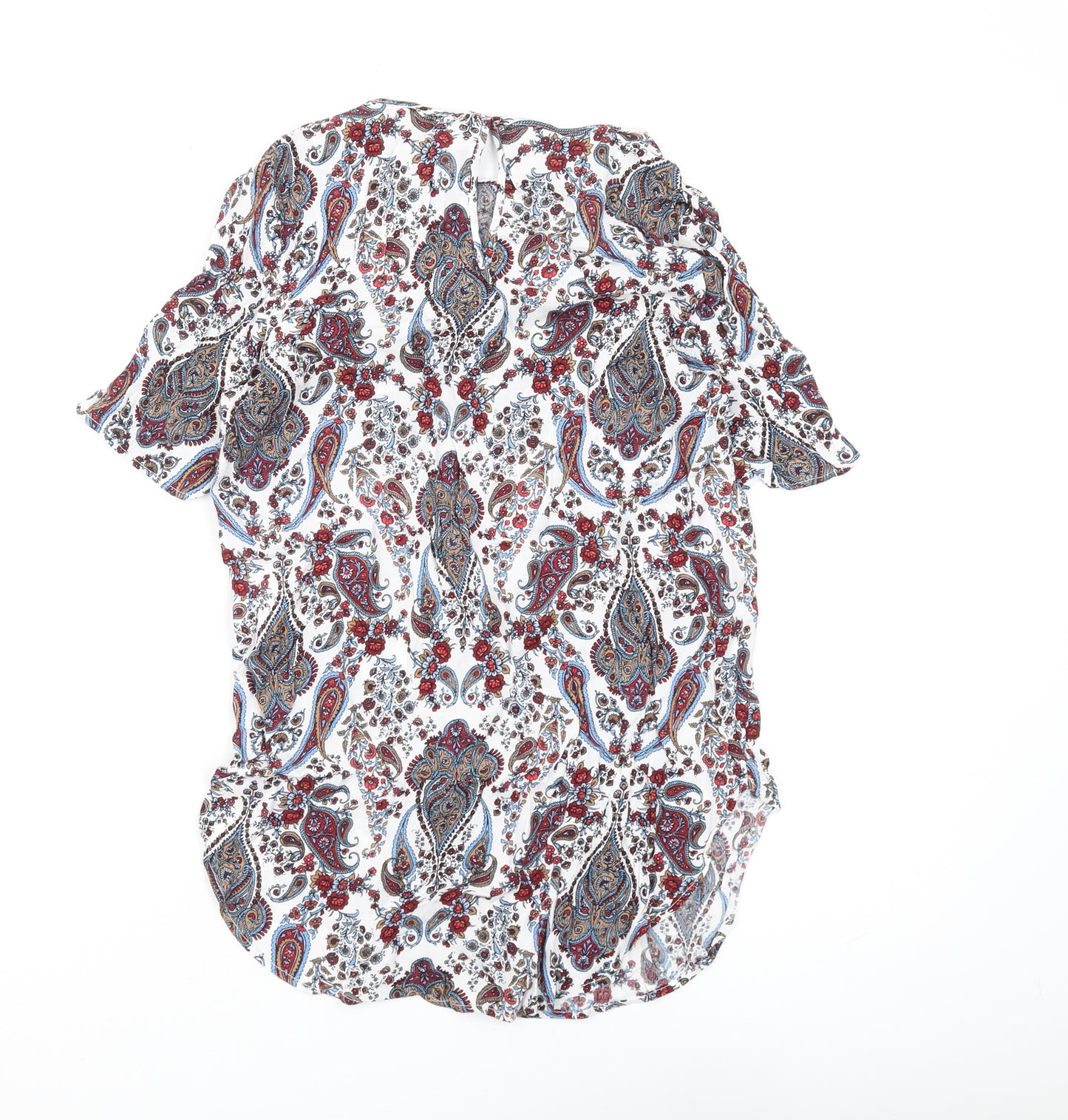 H&M Women's Multicoloured Paisley Tunic Blouse Size 6