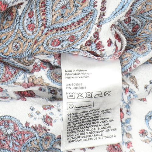 H&M Women's Multicoloured Paisley Tunic Blouse Size 6