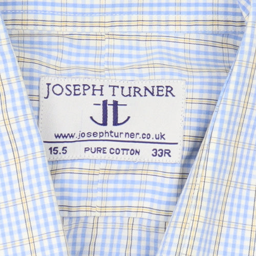 Joseph Turner Men's Blue Cotton Long Sleeve Shirt 15.5