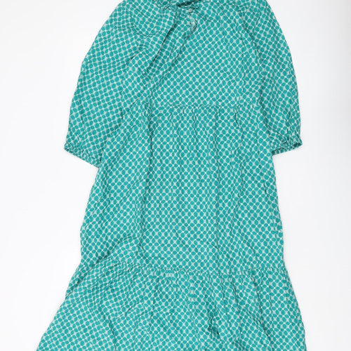 Cream Women's Green Geometric Midi Dress