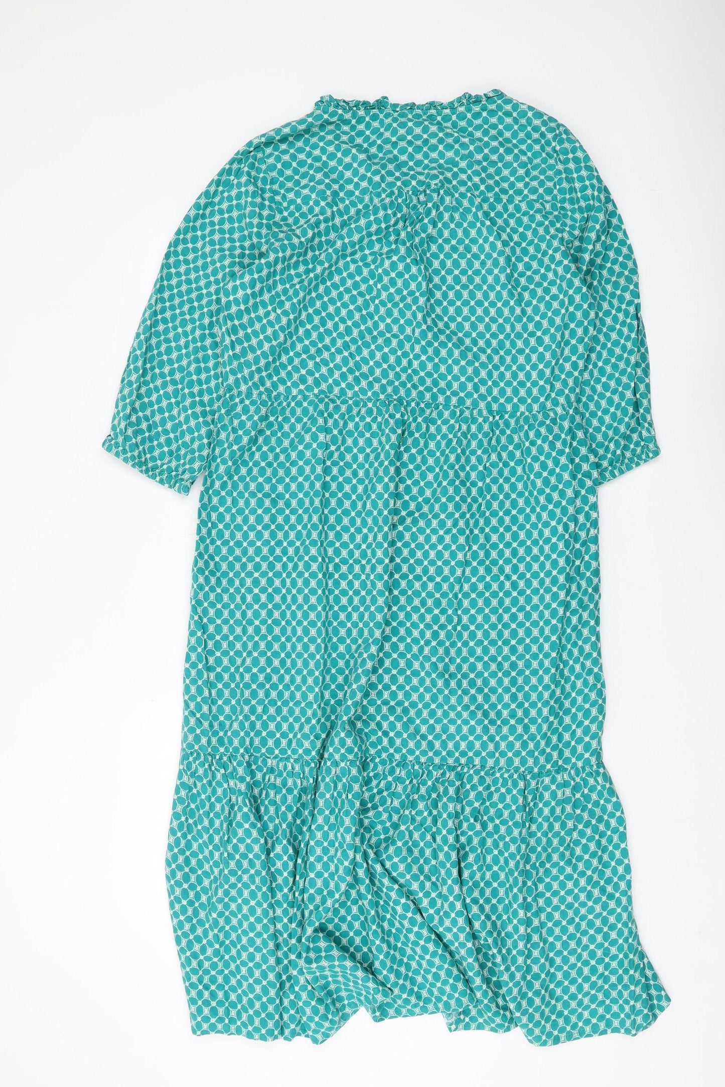 Cream Women's Green Geometric Midi Dress