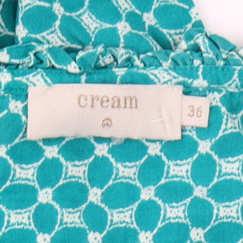 Cream Women's Green Geometric Midi Dress