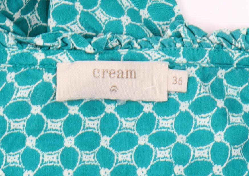 Cream Women's Green Geometric Midi Dress