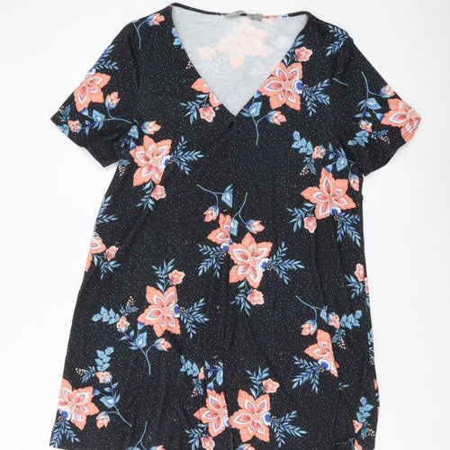 ASOS Women's Black Floral Short Dress Size 12