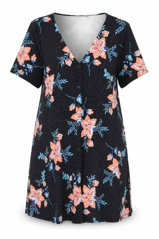 ASOS Women's Black Floral Short Dress Size 12