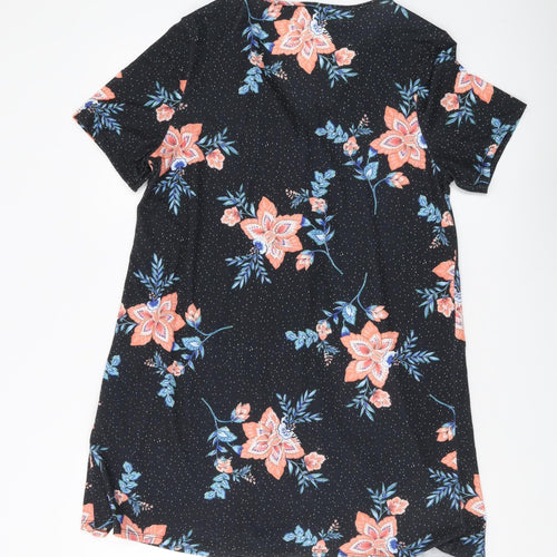 ASOS Women's Black Floral Short Dress Size 12