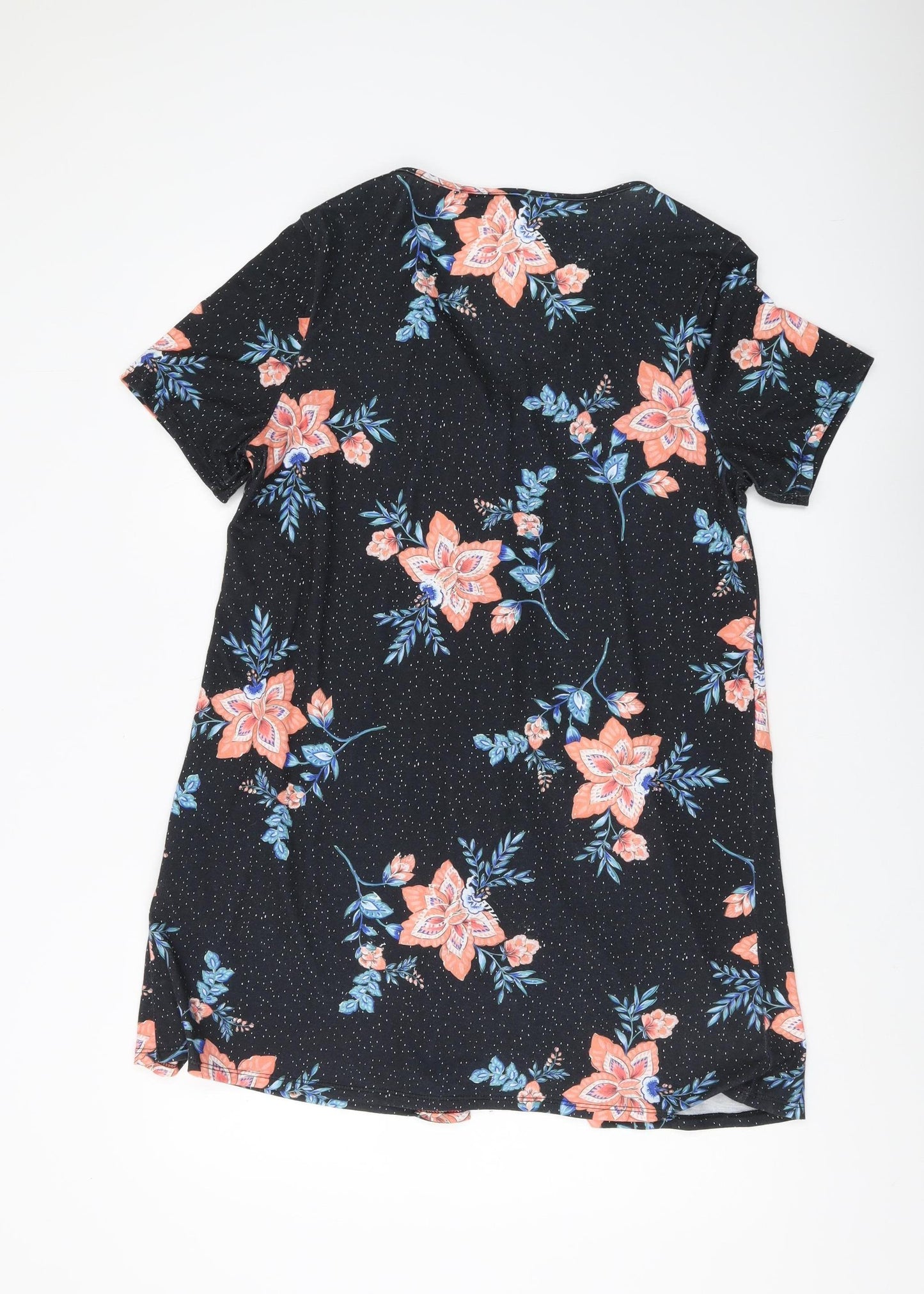 ASOS Women's Black Floral Short Dress Size 12
