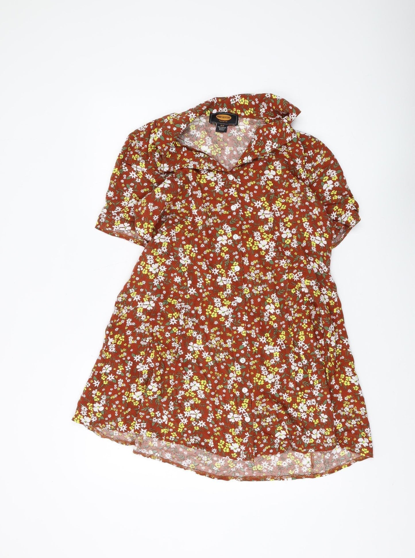 Urban Outfitters Women's Multicoloured Floral Shirt Dress Size 12