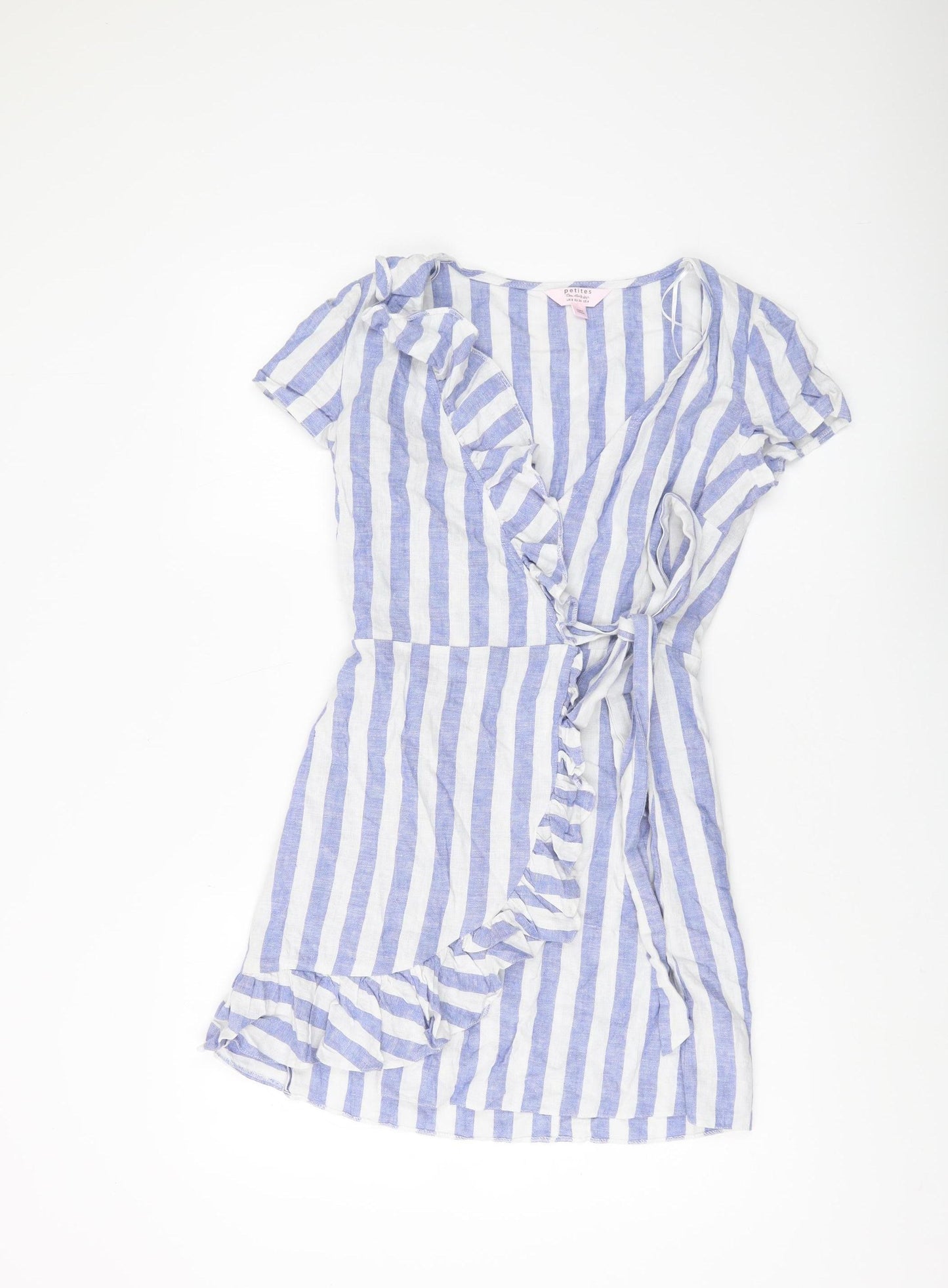 Miss Selfridge Petites Blue Striped Wrap Dress