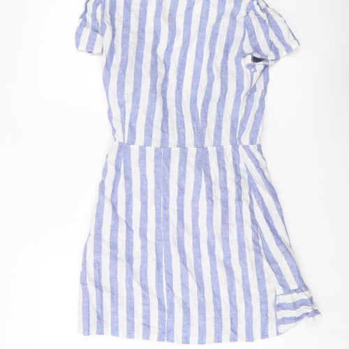 Miss Selfridge Petites Blue Striped Wrap Dress
