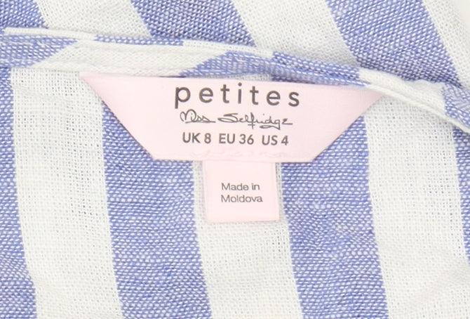 Miss Selfridge Petites Blue Striped Wrap Dress
