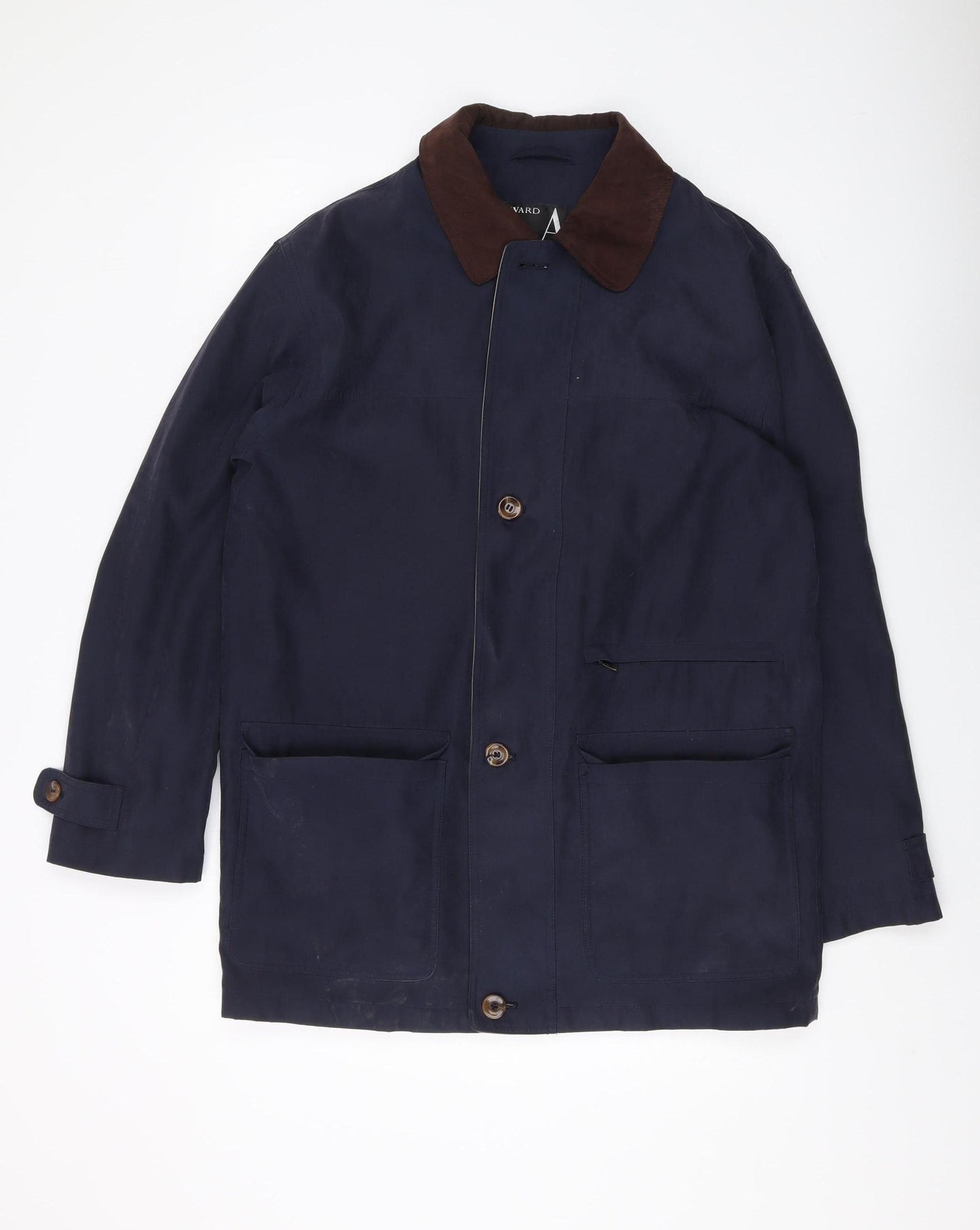 AWARD Men's Blue Coat, Size S, Button Closure