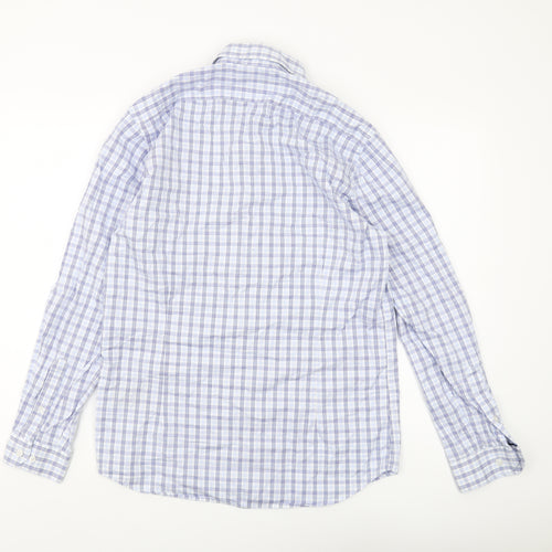 NEW MAN Men's Blue Plaid Button-Up Shirt, Size S