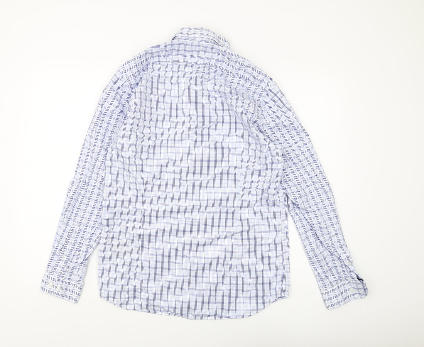NEW MAN Men's Blue Plaid Button-Up Shirt, Size S