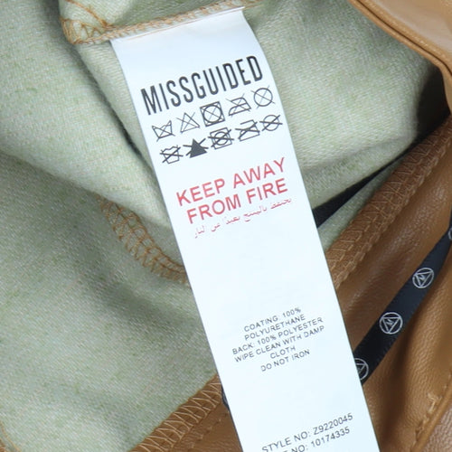 Missguided Petite Brown High Waist Trousers Size 4