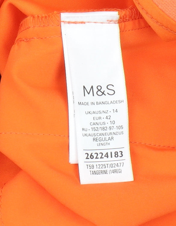Marks and Spencer Women's Orange Cropped Trousers Size 14