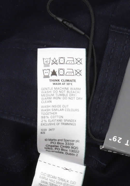 Marks and Spencer Men's Blue Chino Trousers Size 40