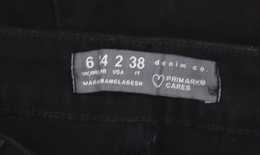 Primark Women's Black Cut-Off Denim Shorts Size 6