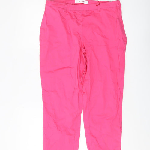 Sheego Pink Women's Trousers, Size 14, Cotton Blend, New