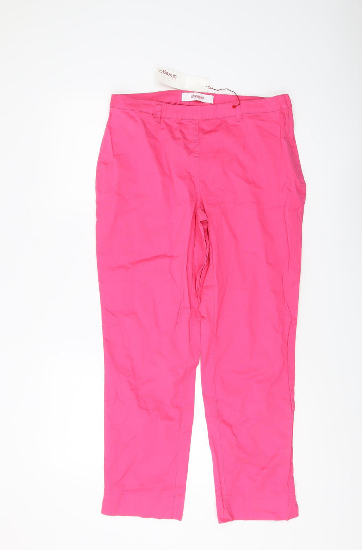 Sheego Pink Women's Trousers, Size 14, Cotton Blend, New