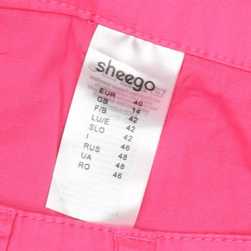 Sheego Pink Women's Trousers, Size 14, Cotton Blend, New