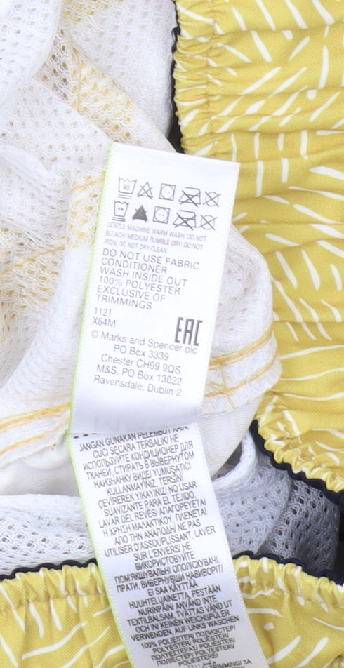Marks and Spencer Yellow Swim Shorts, Men's Size S