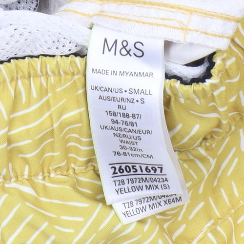 Marks and Spencer Yellow Swim Shorts, Men's Size S