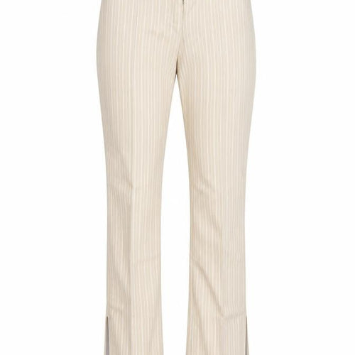 Topshop Womens Beige Striped Straight Trousers Size 4