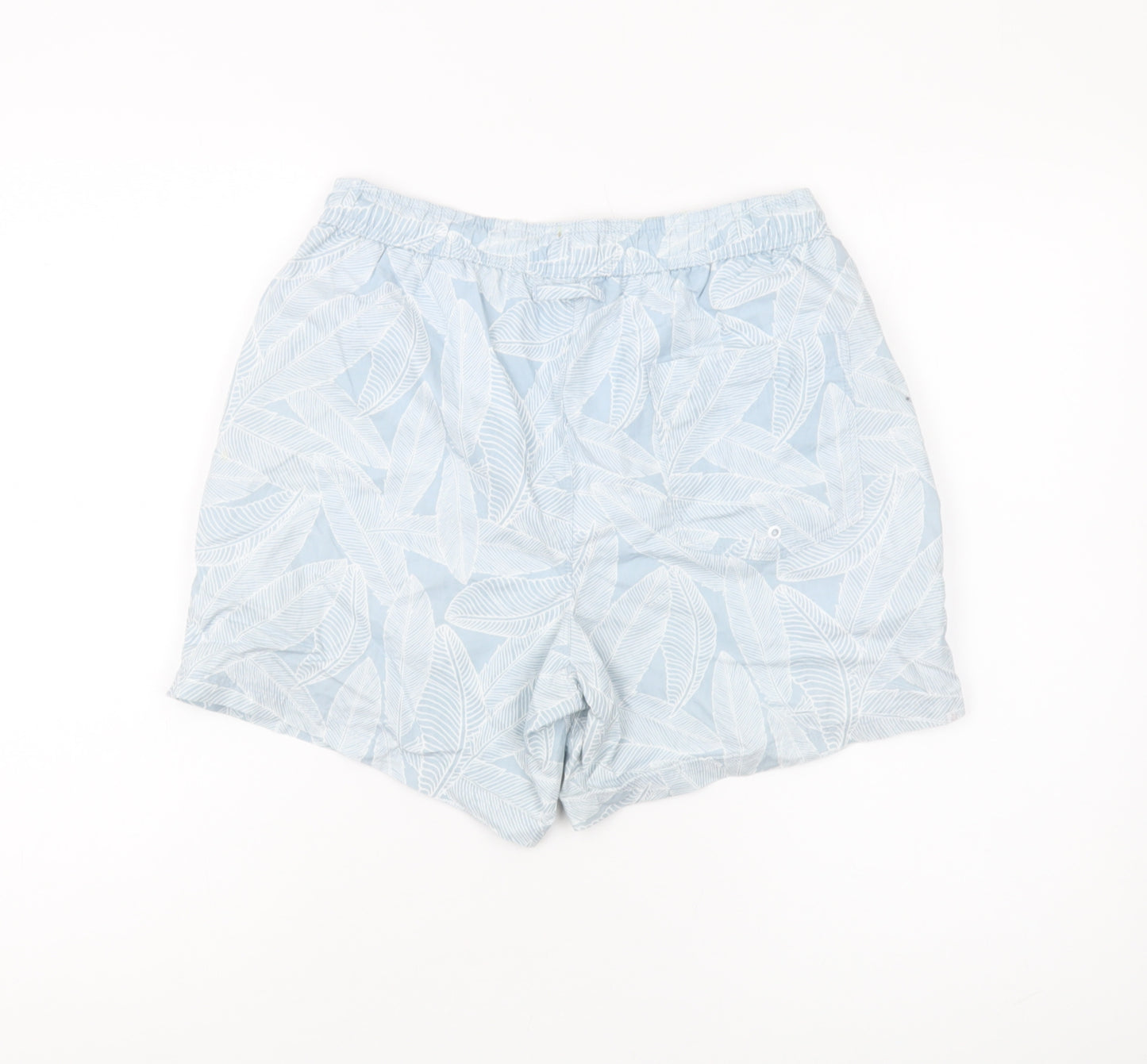 Next Men's Blue Swim Shorts S Elastic Drawstring Botanical