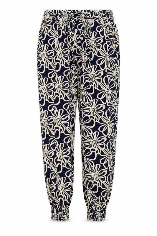 Front view of DODO Women's Floral Multicoloured Jogger Trousers XL/XXL