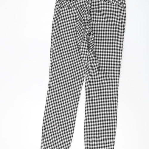Zara Women's Checked Trousers XS Black Straight Slim