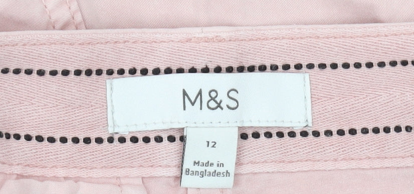 Marks and Spencer Women's Pink Chino Shorts Size 12