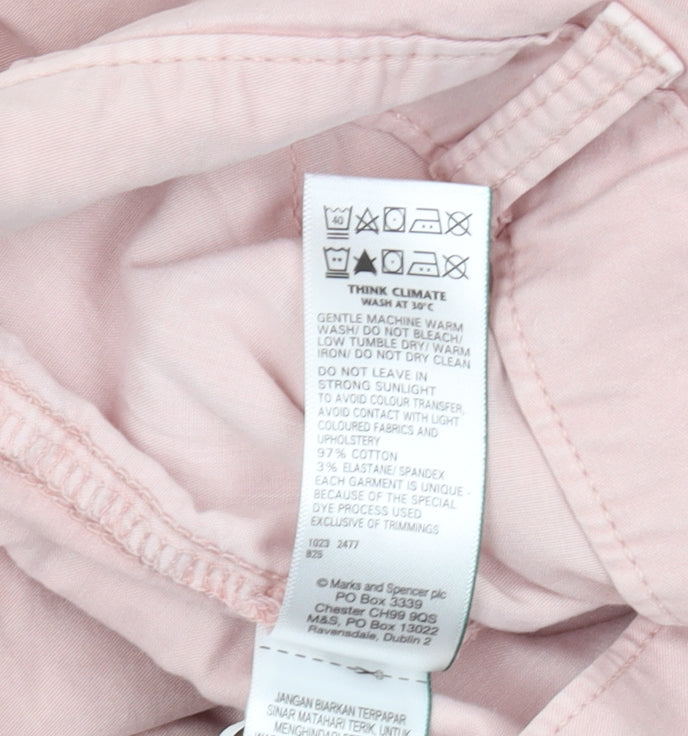 Marks and Spencer Women's Pink Chino Shorts Size 12