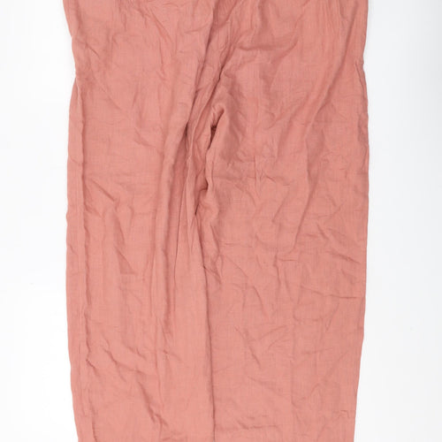 NEXT Women's Pink Linen Trousers Size 16XL Casual
