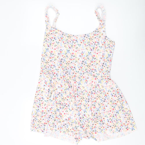Boohoo Women's Multicoloured Floral Playsuit Size 16