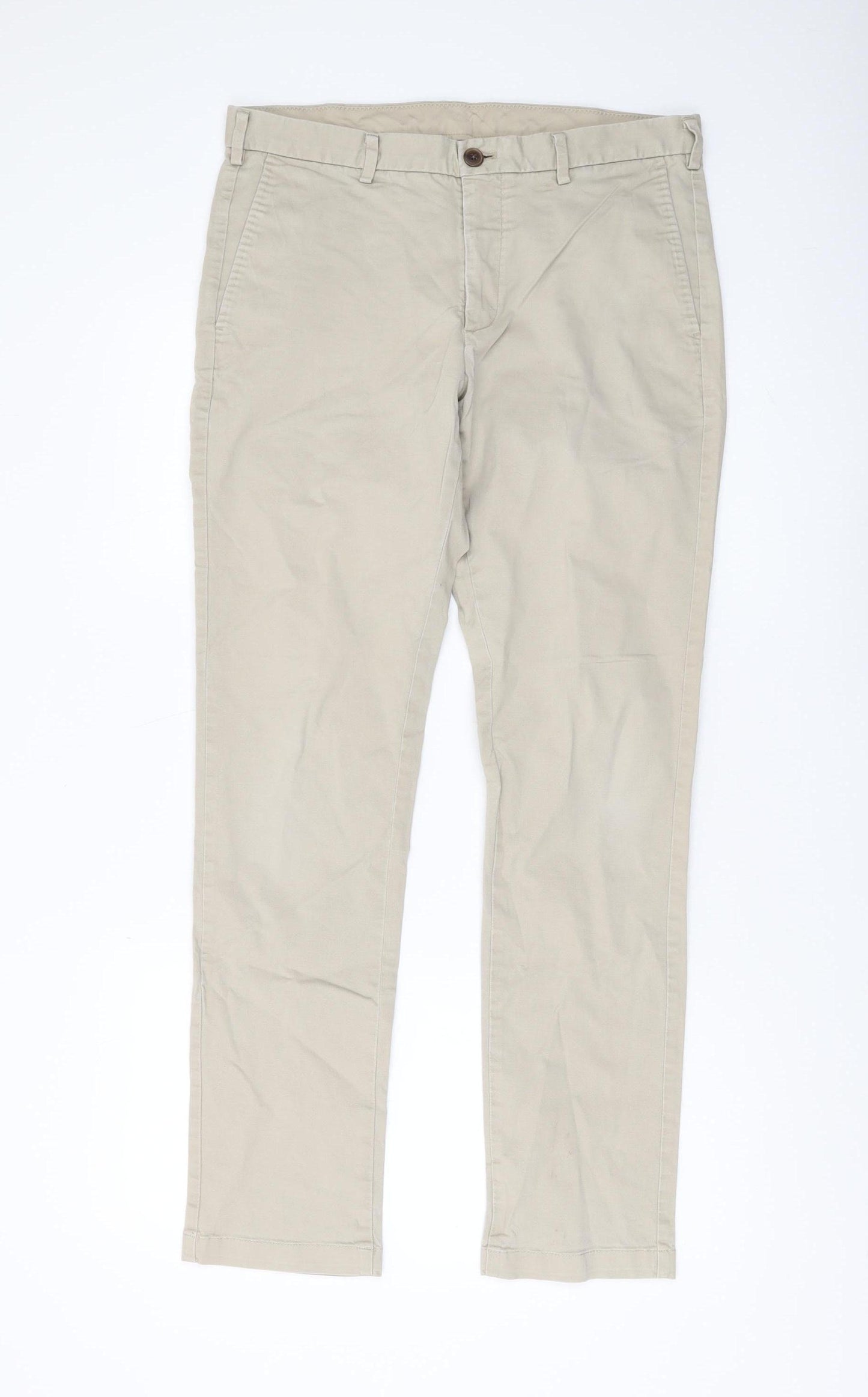 UNIQLO Men's Beige Chino Trousers Slim Fit 34