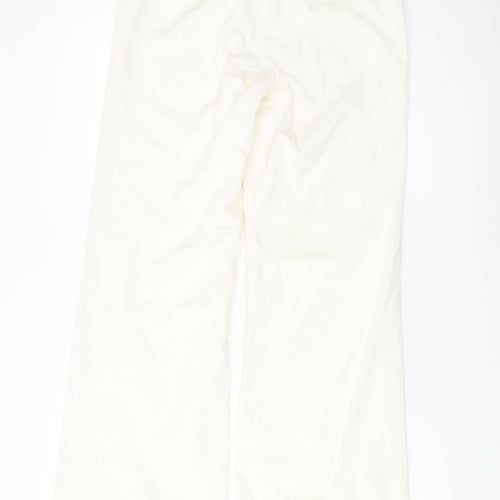 Warehouse Women's Ivory Wide-Leg Trousers Size 10