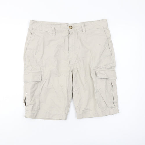 Marks and Spencer Beige Cargo Shorts 32 Regular Fit