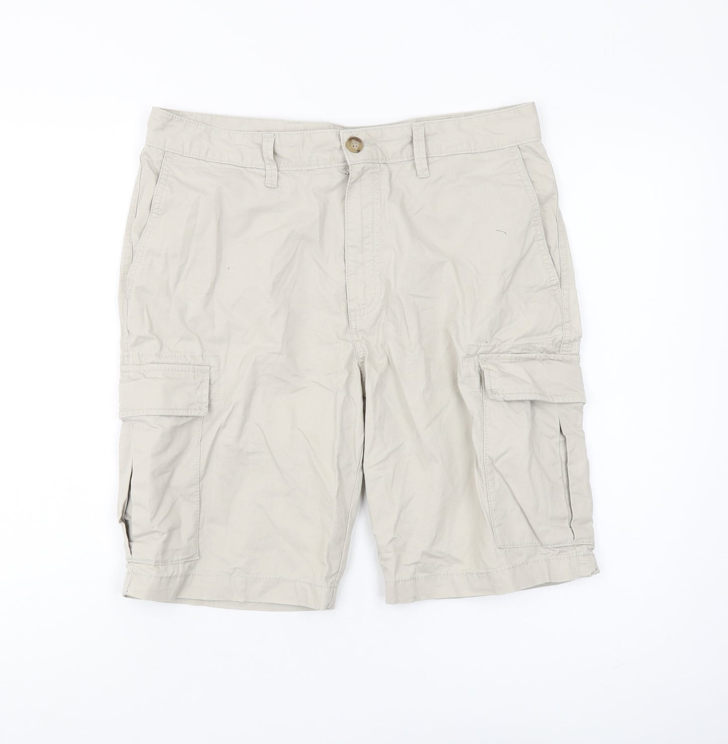 Marks and Spencer Beige Cargo Shorts 32 Regular Fit