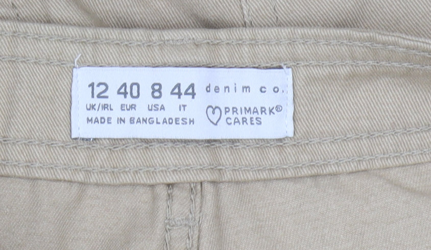 Primark Women's Beige Relaxed Cargo Jeans Size 12